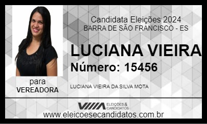 Candidato LUCIANA VIEIRA 2024 - BARRA DE SÃO FRANCISCO - Eleições