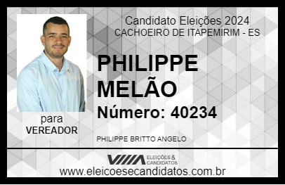 Candidato PHILIPPE MELÃO 2024 - CACHOEIRO DE ITAPEMIRIM - Eleições