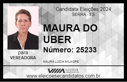 Candidato MAURA DO UBER  2024 - SERRA - Eleições