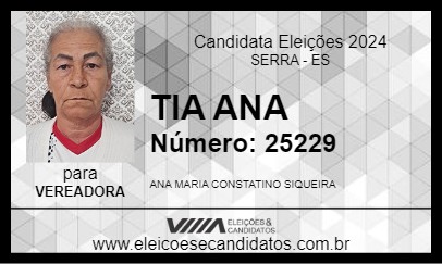 Candidato TIA ANA  2024 - SERRA - Eleições