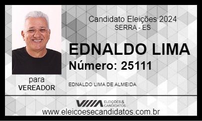 Candidato EDNALDO LIMA 2024 - SERRA - Eleições