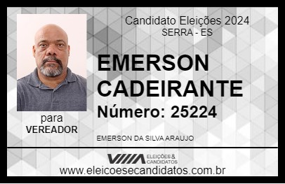 Candidato EMERSON CADEIRANTE 2024 - SERRA - Eleições