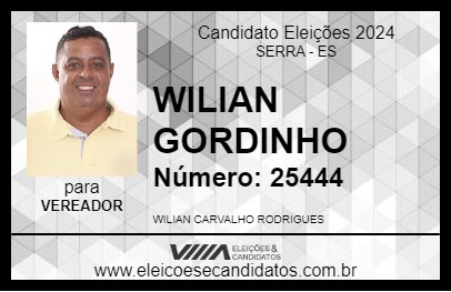 Candidato WILIAN GORDINHO 2024 - SERRA - Eleições