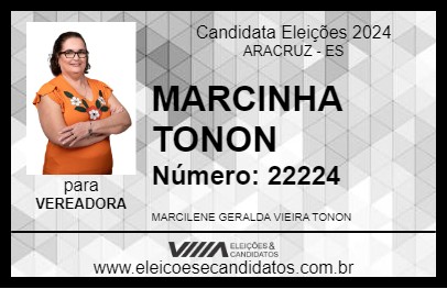 Candidato MARCINHA TONON 2024 - ARACRUZ - Eleições