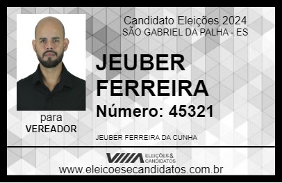 Candidato JEUBER FERREIRA 2024 - SÃO GABRIEL DA PALHA - Eleições