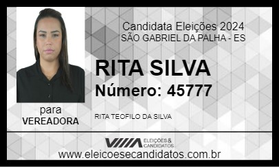 Candidato RITA SILVA 2024 - SÃO GABRIEL DA PALHA - Eleições