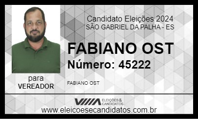 Candidato FABIANO OST 2024 - SÃO GABRIEL DA PALHA - Eleições