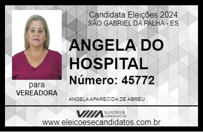 Candidato ANGELA DO HOSPITAL 2024 - SÃO GABRIEL DA PALHA - Eleições