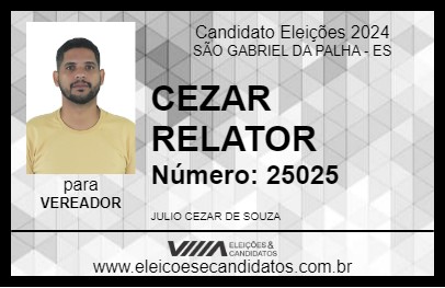 Candidato CEZAR RELATOR 2024 - SÃO GABRIEL DA PALHA - Eleições