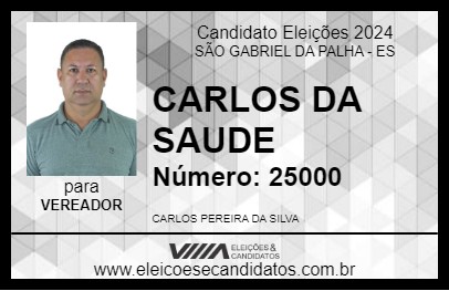 Candidato CARLOS DA SAUDE 2024 - SÃO GABRIEL DA PALHA - Eleições