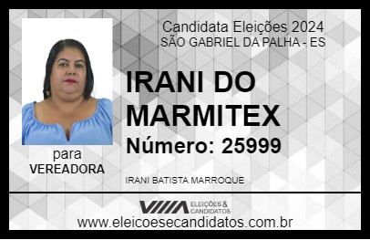 Candidato IRANI DO MARMITEX 2024 - SÃO GABRIEL DA PALHA - Eleições