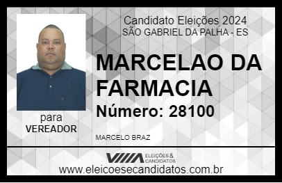 Candidato MARCELAO DA FARMACIA 2024 - SÃO GABRIEL DA PALHA - Eleições