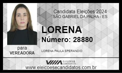 Candidato LORENA 2024 - SÃO GABRIEL DA PALHA - Eleições