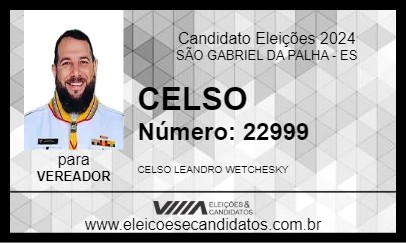 Candidato CELSO 2024 - SÃO GABRIEL DA PALHA - Eleições