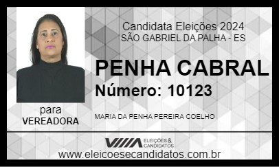 Candidato PENHA CABRAL 2024 - SÃO GABRIEL DA PALHA - Eleições