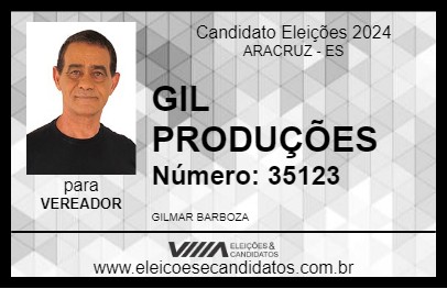 Candidato GIL PRODUÇÕES 2024 - ARACRUZ - Eleições