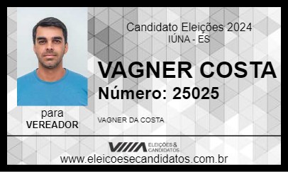 Candidato VAGNER COSTA 2024 - IÚNA - Eleições