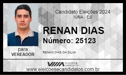 Candidato RENAN DIAS 2024 - IÚNA - Eleições