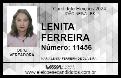 Candidato LENITA FERREIRA 2024 - JOÃO NEIVA - Eleições