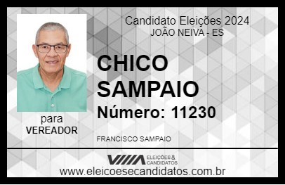 Candidato CHICO SAMPAIO 2024 - JOÃO NEIVA - Eleições