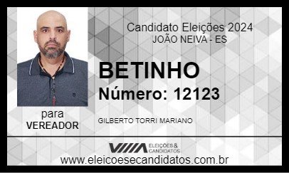 Candidato BETINHO 2024 - JOÃO NEIVA - Eleições