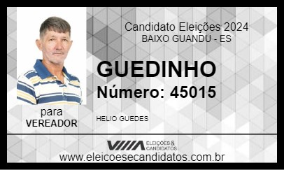 Candidato GUEDINHO 2024 - BAIXO GUANDU - Eleições