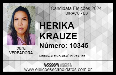 Candidato HERIKA KRAUZE  2024 - IBIRAÇU - Eleições