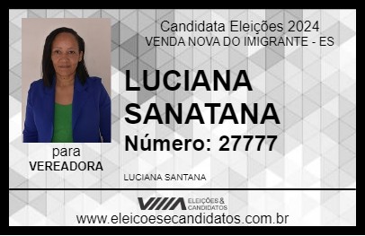 Candidato LUCIANA SANTANA 2024 - VENDA NOVA DO IMIGRANTE - Eleições