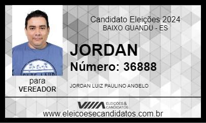 Candidato JORDAN 2024 - BAIXO GUANDU - Eleições