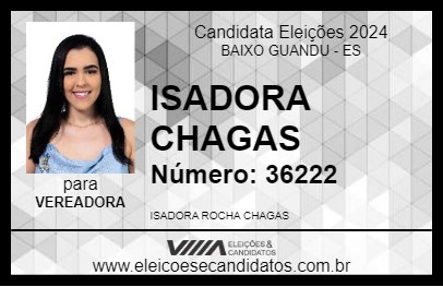 Candidato ISADORA ROCHA 2024 - BAIXO GUANDU - Eleições