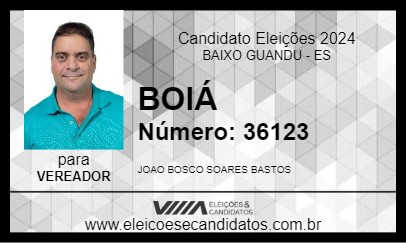 Candidato BOIÁ 2024 - BAIXO GUANDU - Eleições