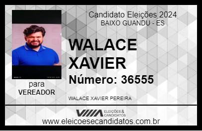 Candidato WALACE XAVIER 2024 - BAIXO GUANDU - Eleições