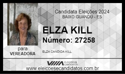 Candidato ELZA KILL 2024 - BAIXO GUANDU - Eleições