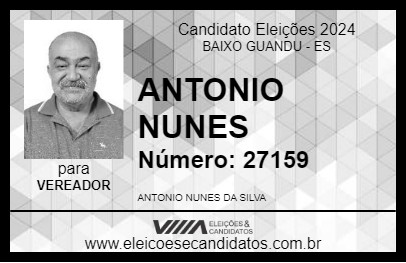 Candidato ANTONIO NUNES 2024 - BAIXO GUANDU - Eleições