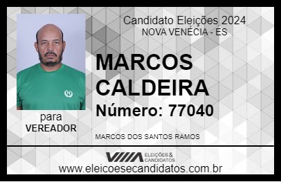 Candidato MARCOS CALDEIRA 2024 - NOVA VENÉCIA - Eleições