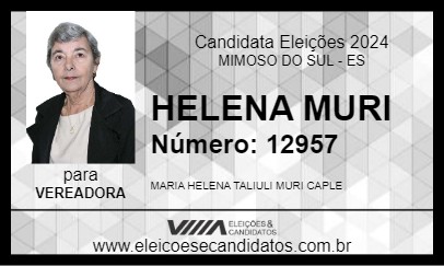 Candidato HELENA MURI 2024 - MIMOSO DO SUL - Eleições