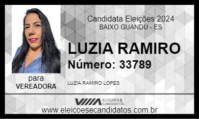 Candidato LUZIA RAMIRO 2024 - BAIXO GUANDU - Eleições