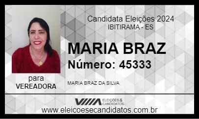 Candidato MARIA BRAZ 2024 - IBITIRAMA - Eleições