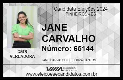 Candidato JANE CARVALHO 2024 - PINHEIROS - Eleições