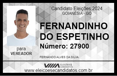 Candidato FERNANDINHO DO ESPETINHO 2024 - GOIANÉSIA - Eleições