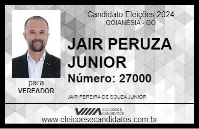 Candidato JAIR PERUZA JUNIOR 2024 - GOIANÉSIA - Eleições