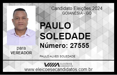 Candidato PAULO SOLEDADE 2024 - GOIANÉSIA - Eleições