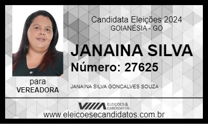 Candidato JANAINA SILVA 2024 - GOIANÉSIA - Eleições