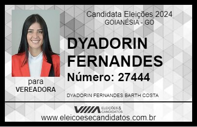 Candidato DYADORIN FERNANDES 2024 - GOIANÉSIA - Eleições