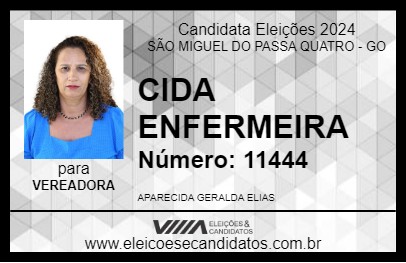 Candidato CIDA ENFERMEIRA 2024 - SÃO MIGUEL DO PASSA QUATRO - Eleições