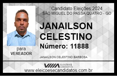 Candidato JANAILSON CELESTINO 2024 - SÃO MIGUEL DO PASSA QUATRO - Eleições