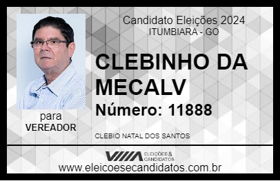 Candidato CLEBINHO DA MECALV 2024 - ITUMBIARA - Eleições