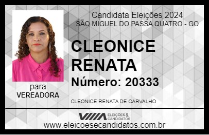 Candidato CLEONICE RENATA 2024 - SÃO MIGUEL DO PASSA QUATRO - Eleições