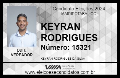 Candidato KEYRAN RODRIGUES 2024 - MAIRIPOTABA - Eleições