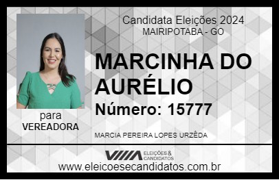 Candidato MARCINHA DO AURÉLIO 2024 - MAIRIPOTABA - Eleições